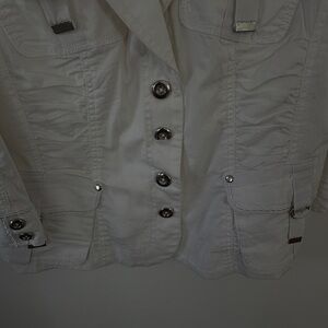 Christopher & Banks White Button-Front Blazer